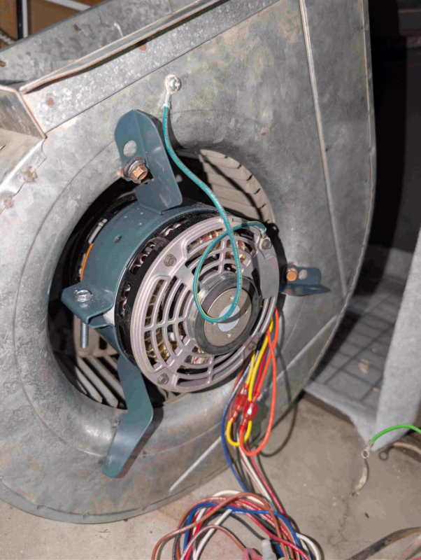 New Trane blower motor installed in furnace Calgary.