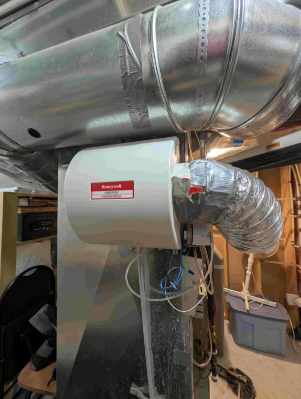 Whole home humidifier upgrade complete Calgary.