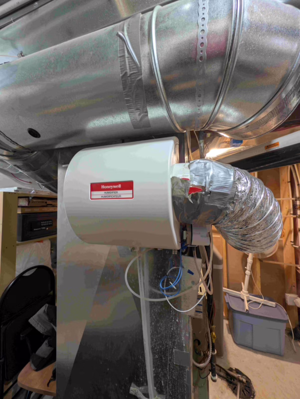 Whole home humidifier upgrade complete Calgary.