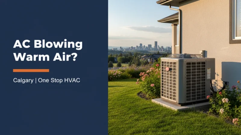 AC blowing warm air diagnostic guide for Calgary homeowners, banner image