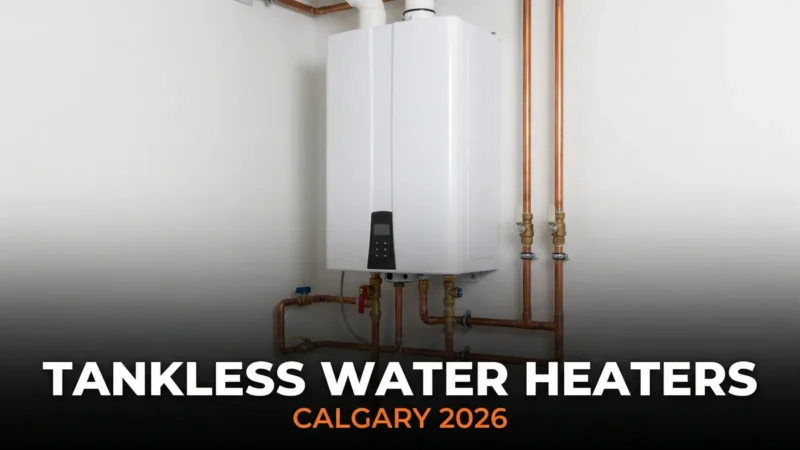 Tankless water heater banner - Calgary 2026 guide by One Stop HVAC